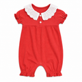 Girls Coral Cotton Jumpsuit
