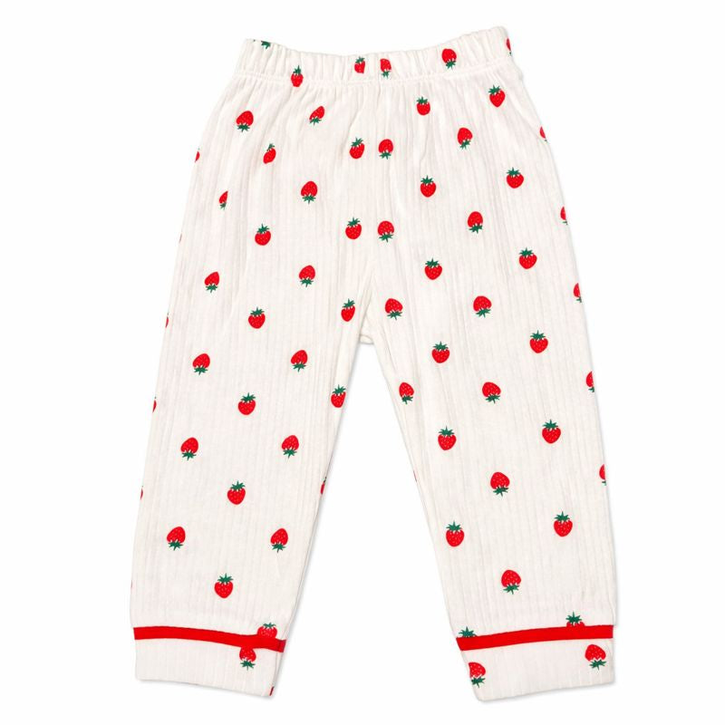 Girls Cotton Strawberry Pajama Set – 2 Pieces