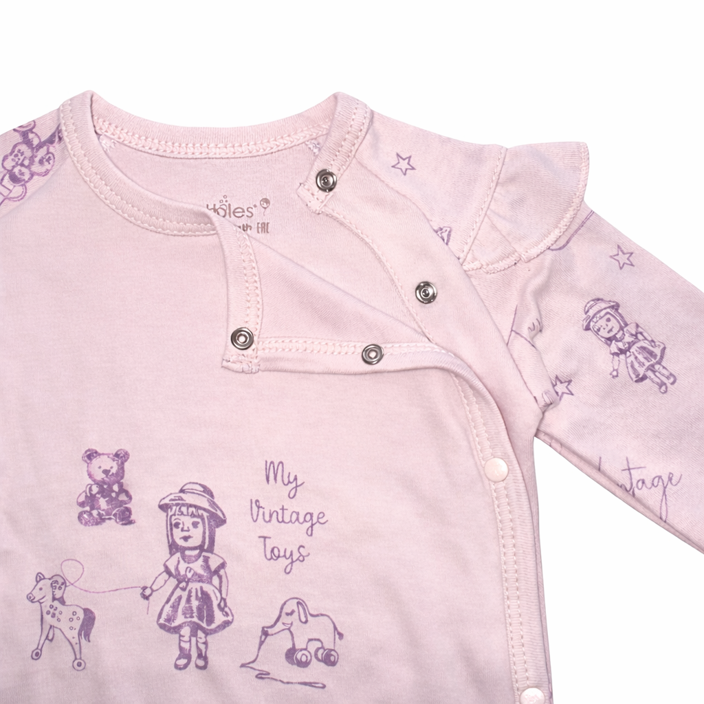 Organic Cotton Baby Girl Jumpsuit with Bandana