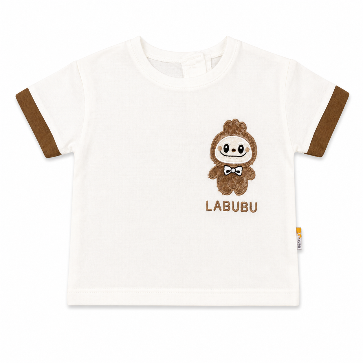 Linen Set with Labubu Print in Brown and White – 2-Piece Set