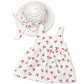 Girls Cherry Dress with Hat Set - 2 Pieces