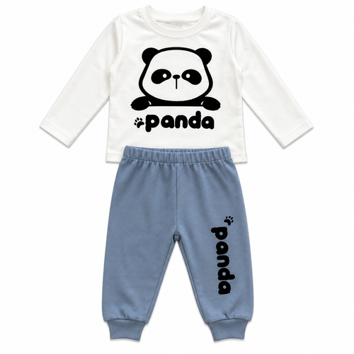 Baby Blue Panda 3-Piece Tracksuit Set