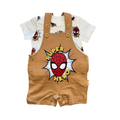 Boys Spider-Man Overall with White T-Shirt Set - 2 Pieces