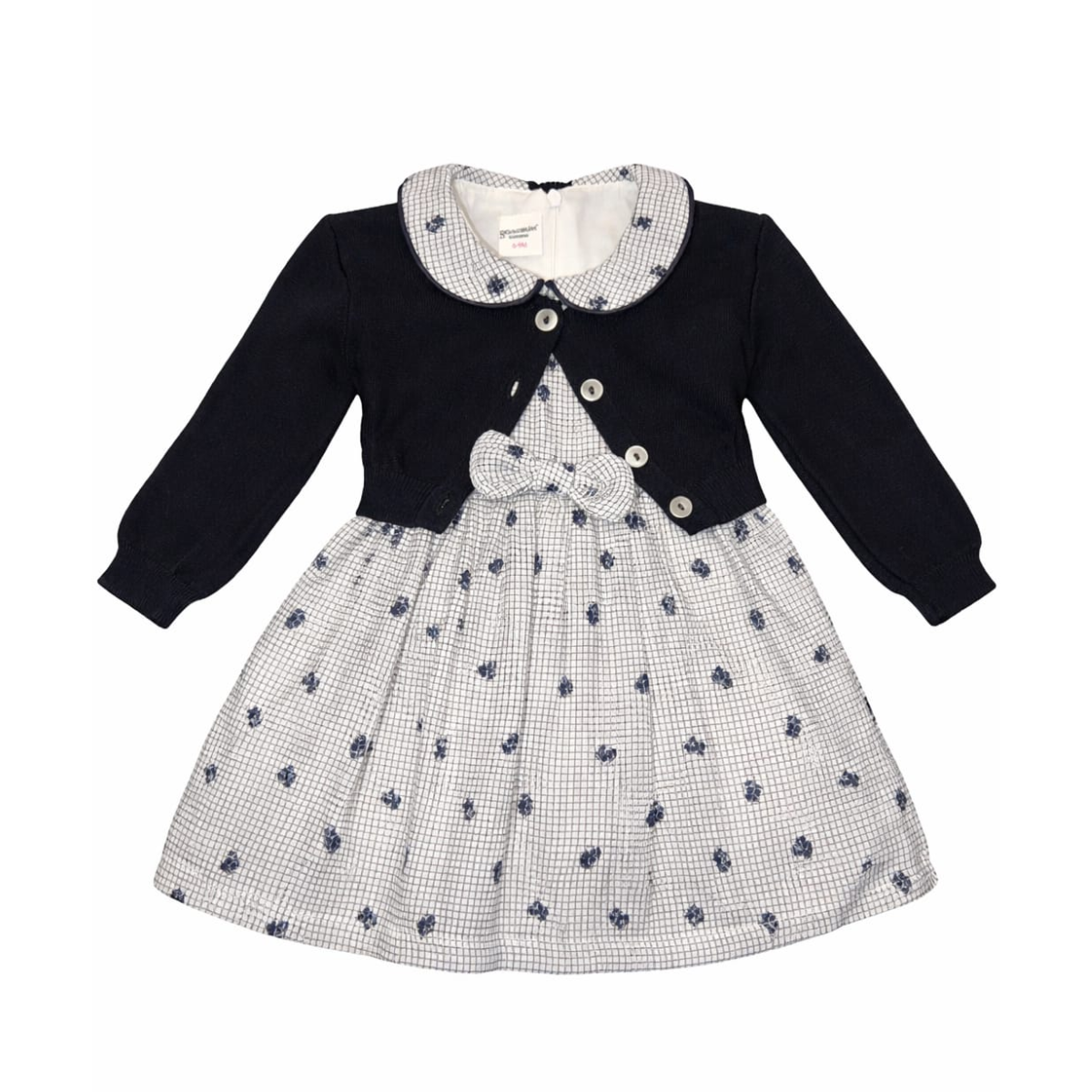 Navy & White Marcelise Dress & Bolero Set
