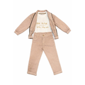 Beige Jacket, Pants & White Cotton T-Shirt - 3-Piece Set