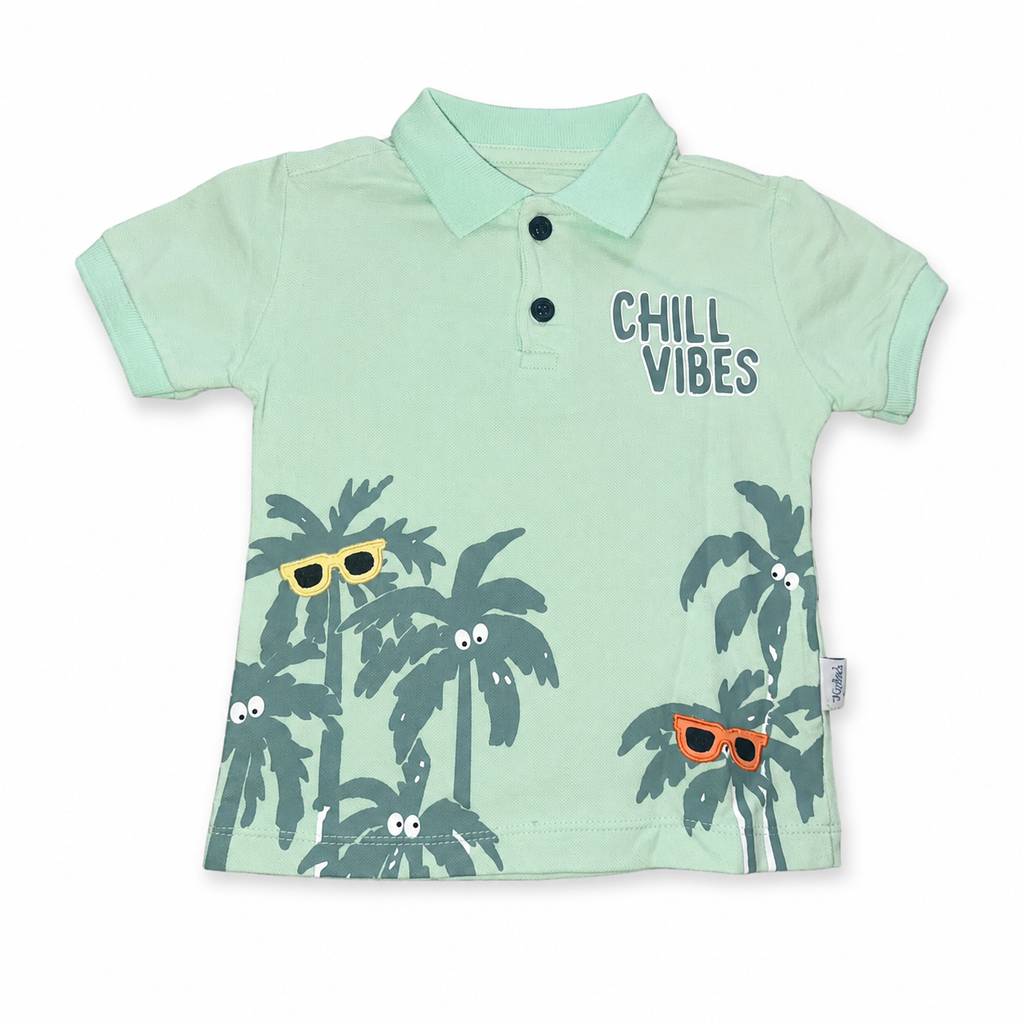 Boys Summer Vibes Polo and Denim Shorts Set - 2 Pieces