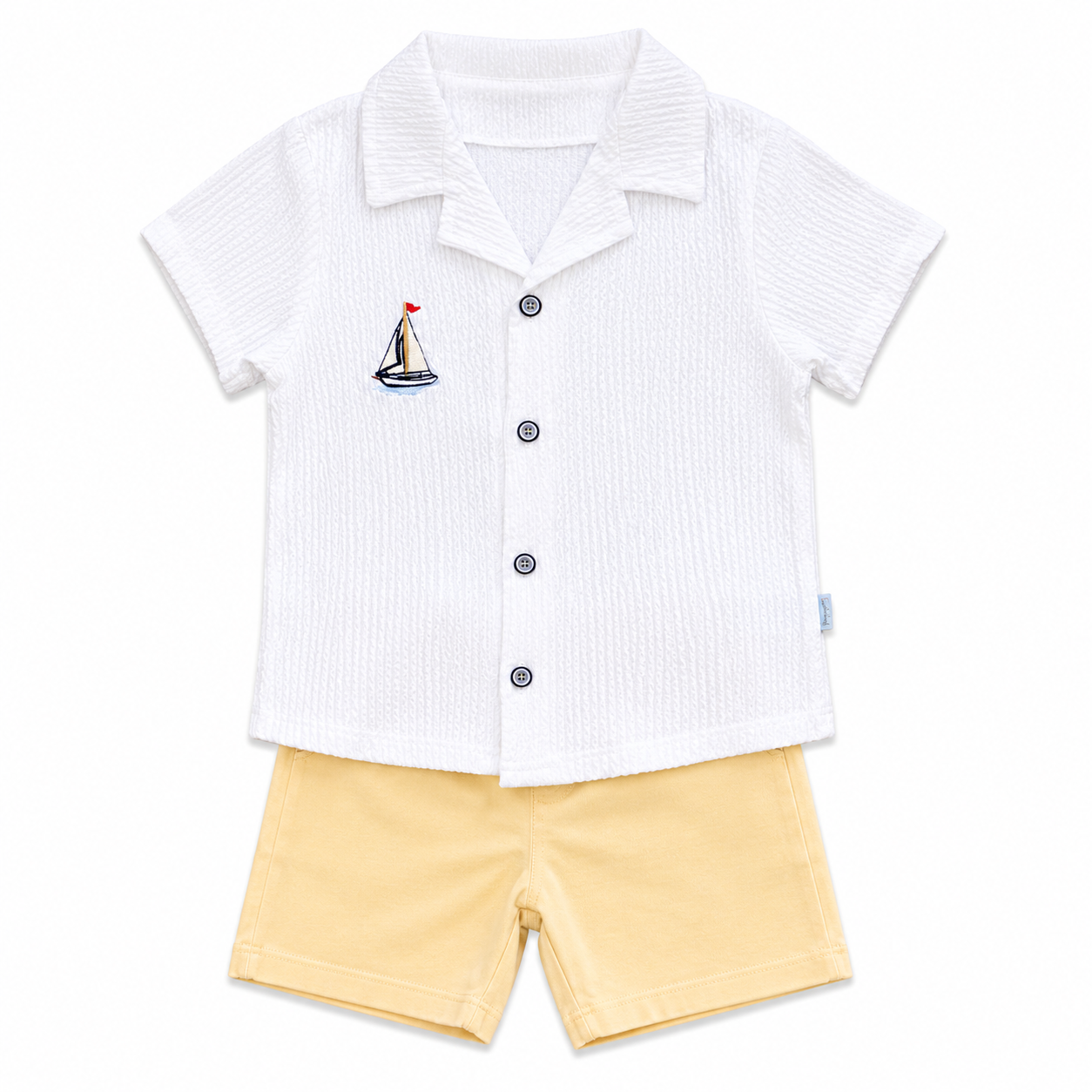 Boys Sailboat Embroidered Set 2-Pieces