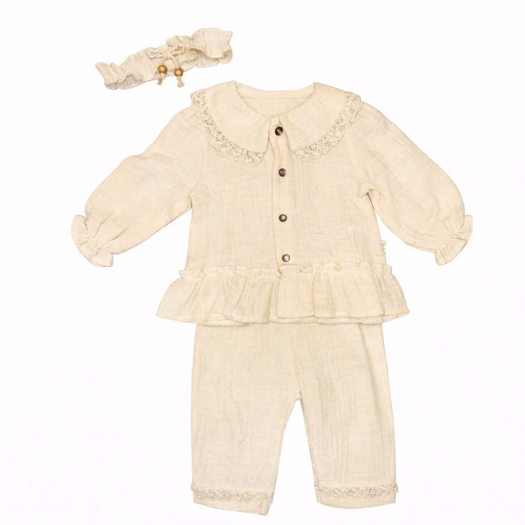 Girls Elegant Linen Set