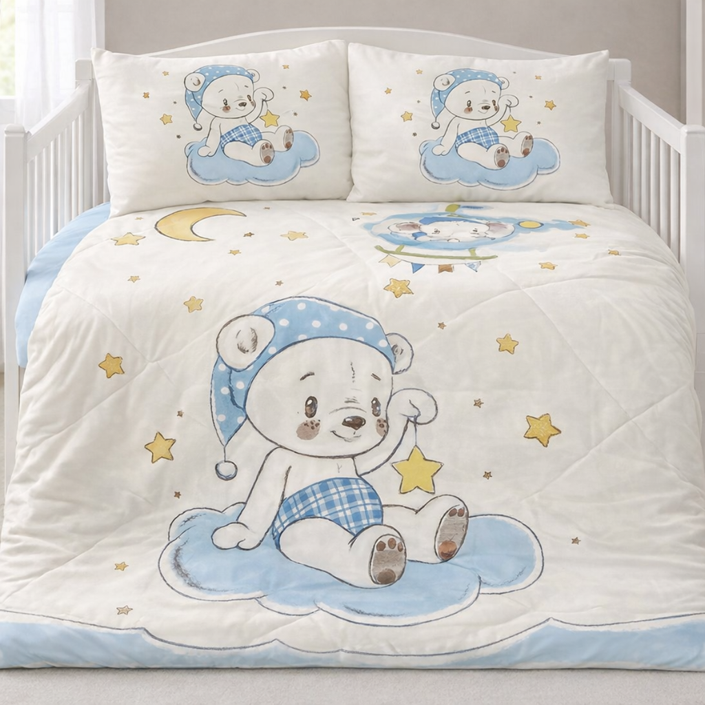 Baby Boy Bed Bear Set