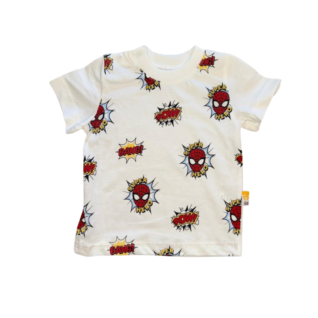 Boys Spider-Man Overall with White T-Shirt Set - 2 Pieces