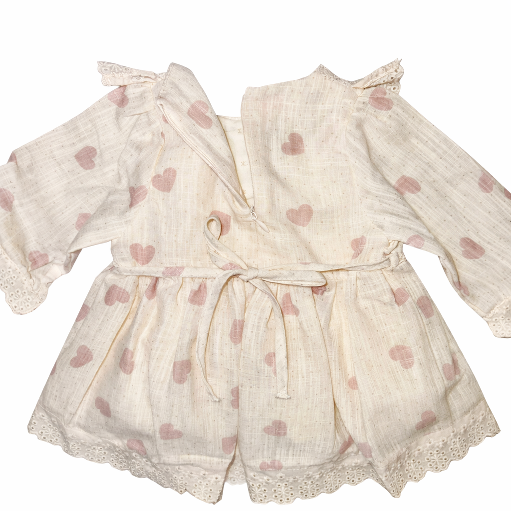 Beige Linen Heart Dress