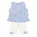 Girls 2 Pieces Cotton White Bermuda & Linen Blouse Set