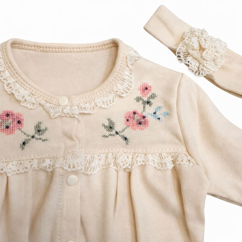 Newborn Baby Girl Jumpsuit Set – 2 Pieces