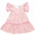 Girls Pink & White Striped Dress