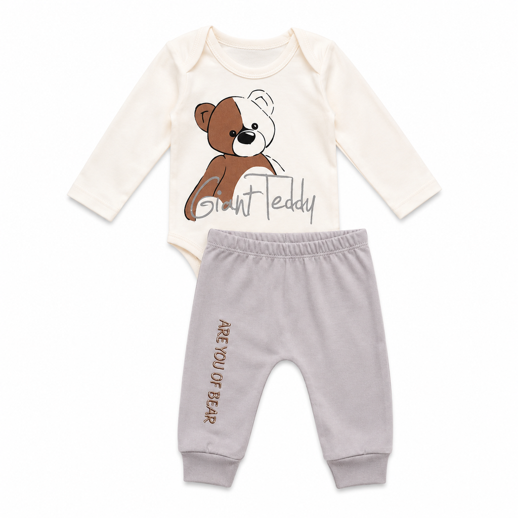 Boys Teddy Bear 3-Piece Hooded Set
