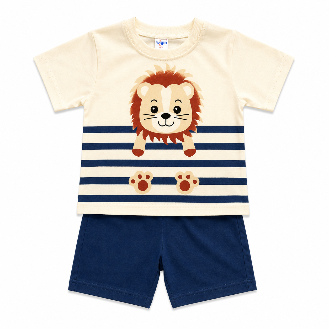 Boys Lion Print Cotton Set 2-Pieces