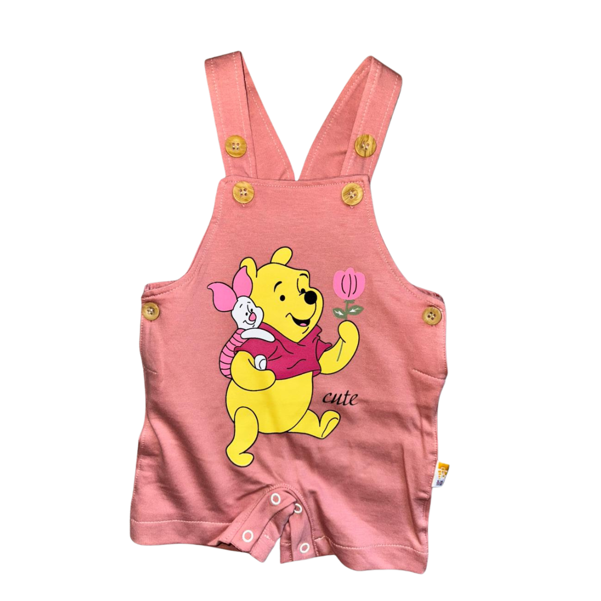 Girls Set 2 Pieces Cotton T-Shirt & Winnie the Pooh Overall