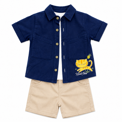 Boys 3-Piece Linen Chemise Set