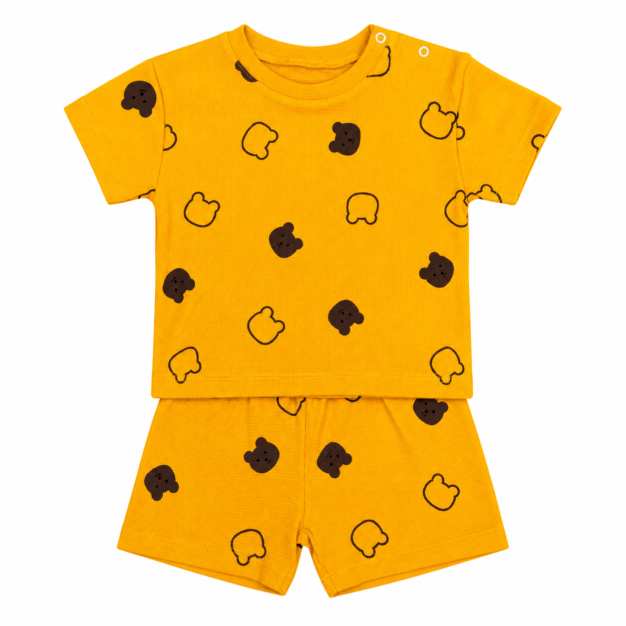 Boys Cotton Teddy Bear Print Set – 2-Pieces