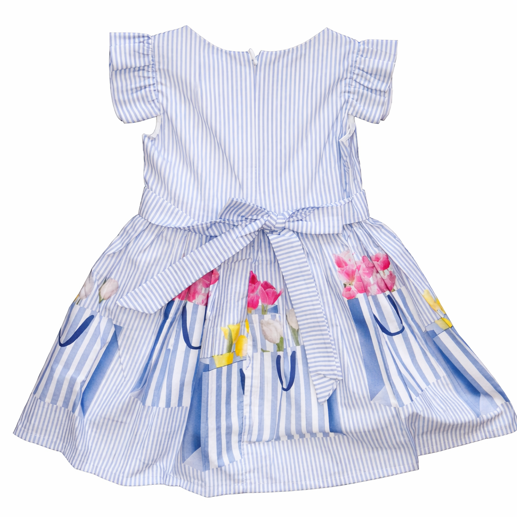 Girls 2-Piece Dress Set with White Bolero Jacket