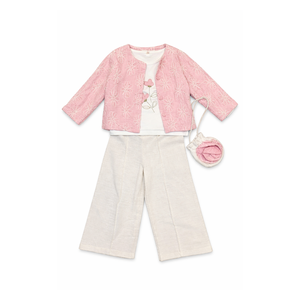 Pink & Beige Set with Mini Bag - 4 Pieces