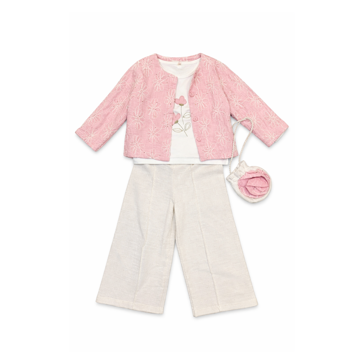Pink & Beige Set with Mini Bag - 4 Pieces