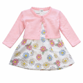 Girls Floral Dress Set with Cardigan