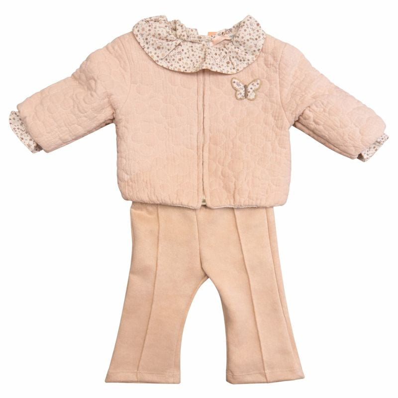 Classy Girls Velvet Beige Set – 3 Pieces
