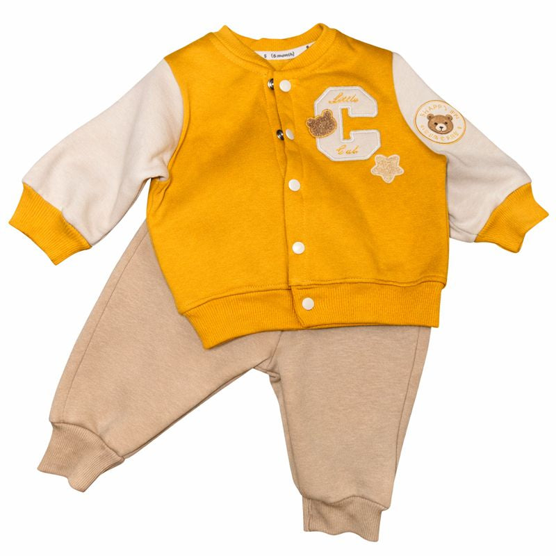 Mustard Fleece Set for Boys – 2 Pieces