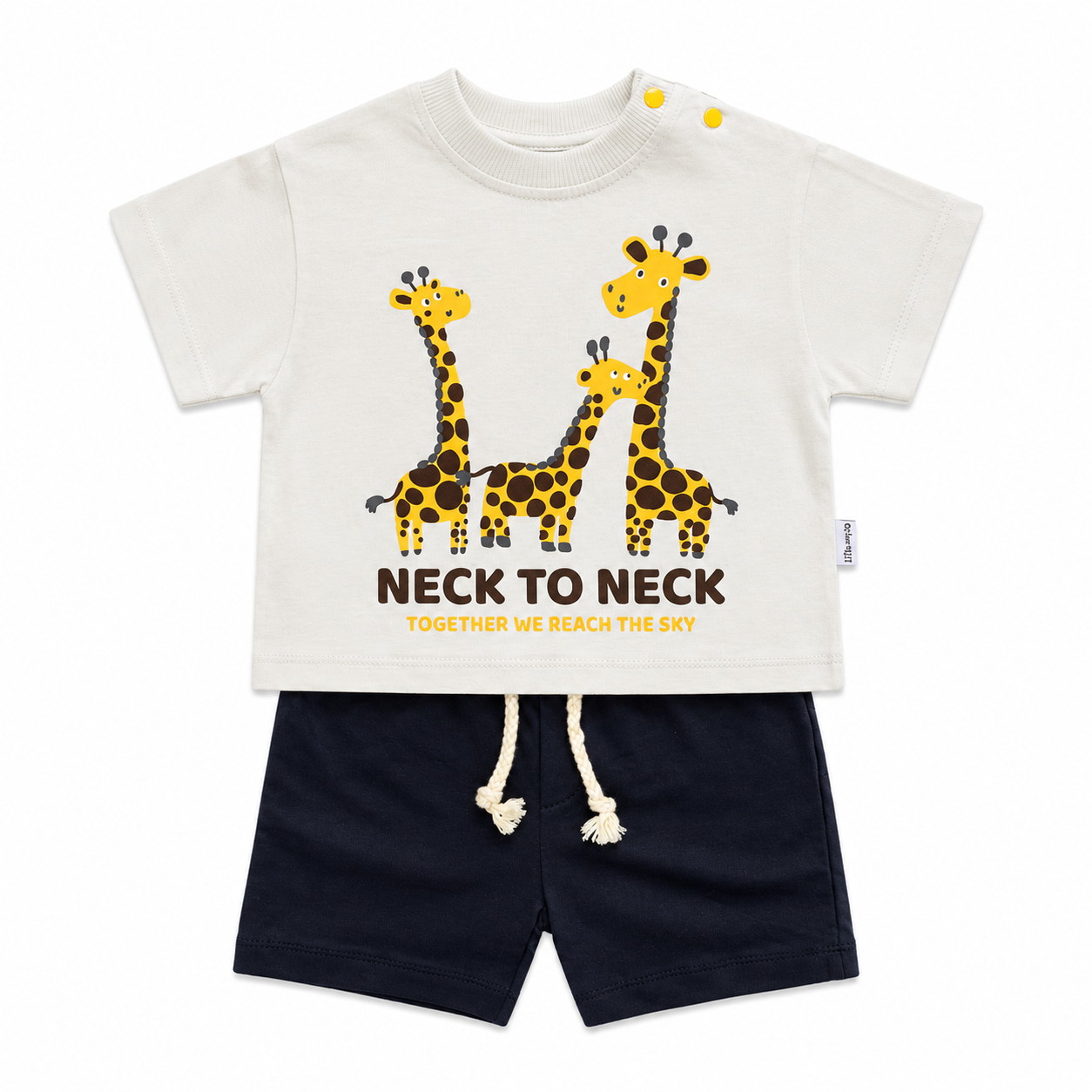 Boys Giraffe Print Cotton Set 2-Pieces