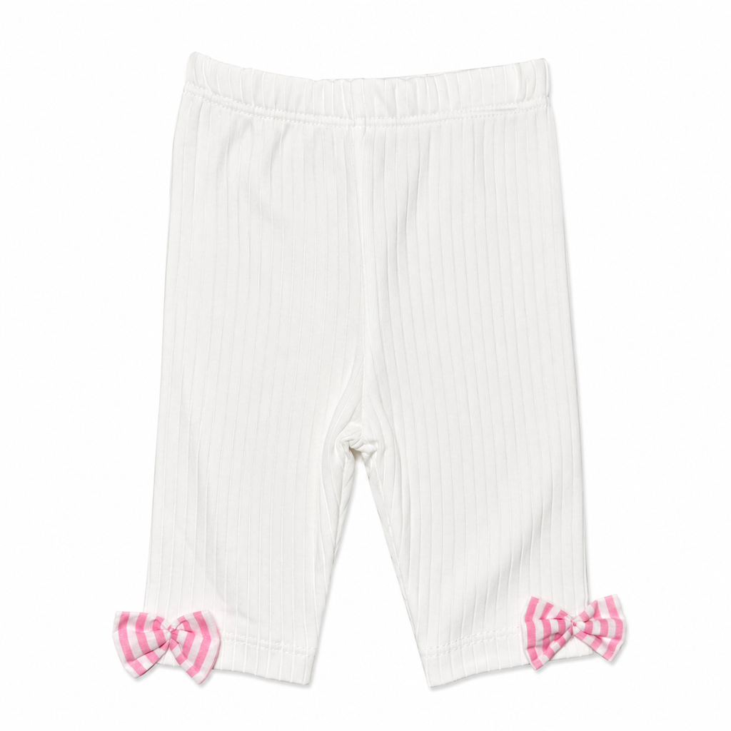 Girls 2 Pieces Cotton White Bermuda & Linen Blouse Set