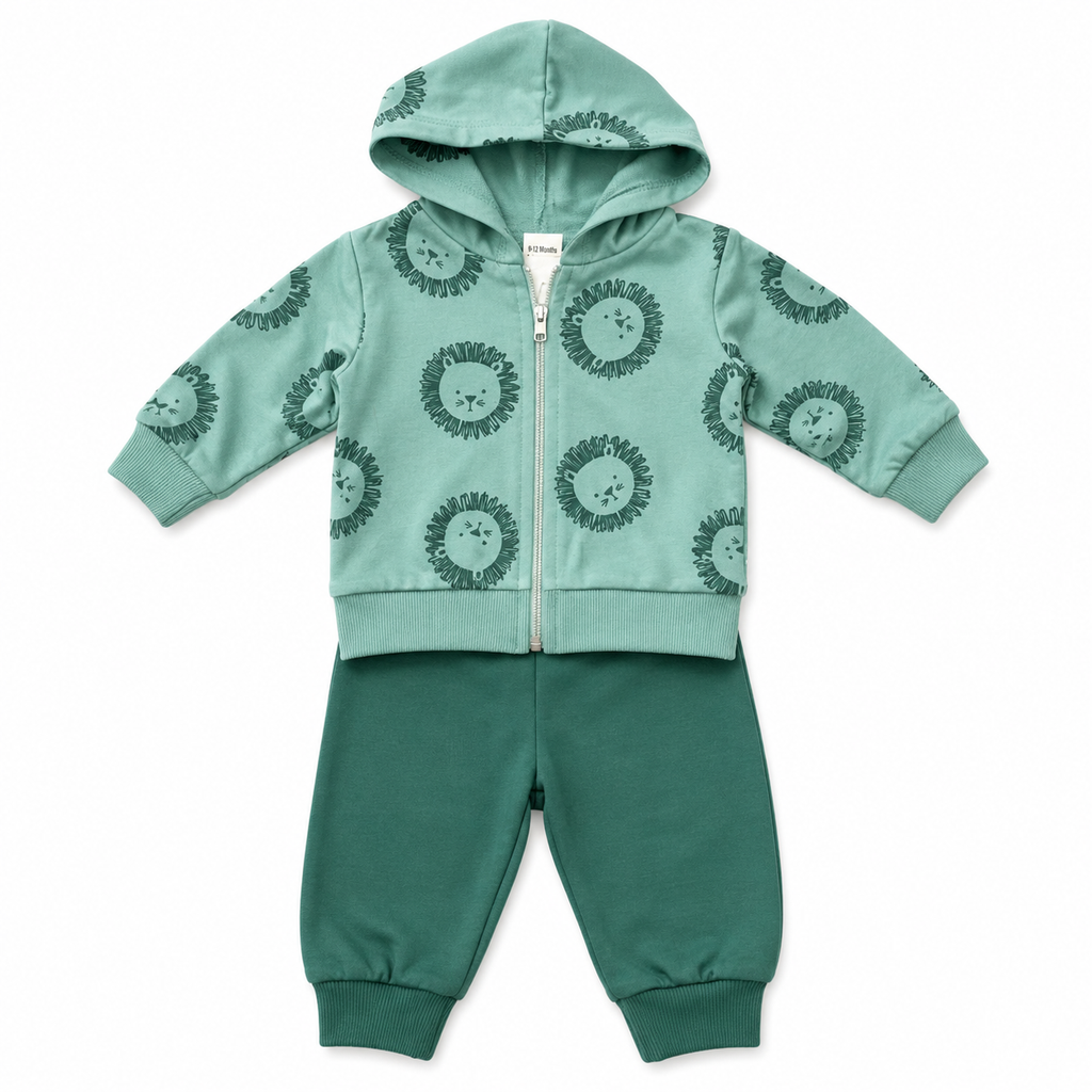 Boys Lion Print 3-Piece Hoodie Set