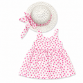 Girls Heart Dress with Hat Set - 2 Pieces