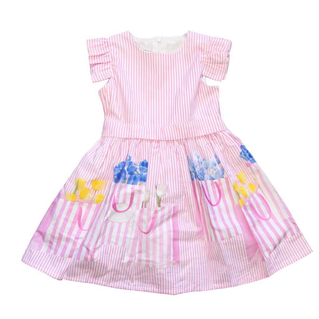 Girls 2-Piece Dress Set with White Bolero Jacket