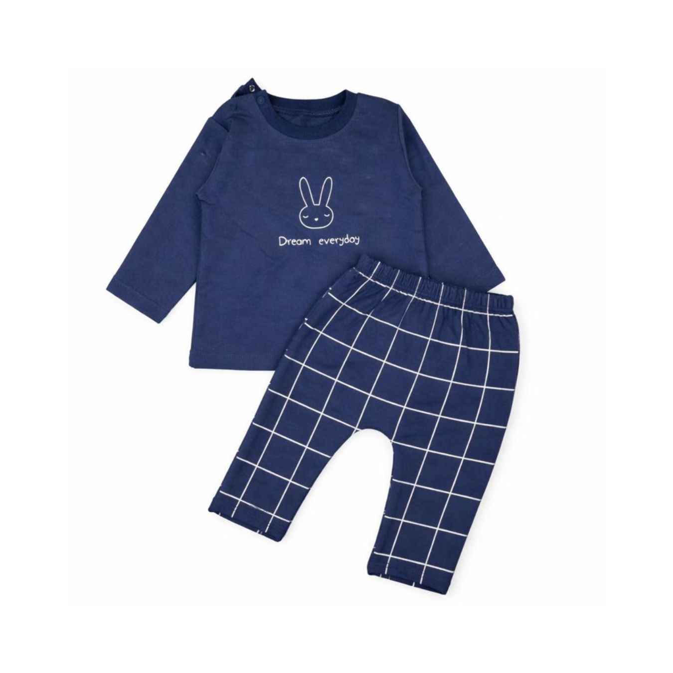 Blue Cotton Pyjamas – 2-Piece Set