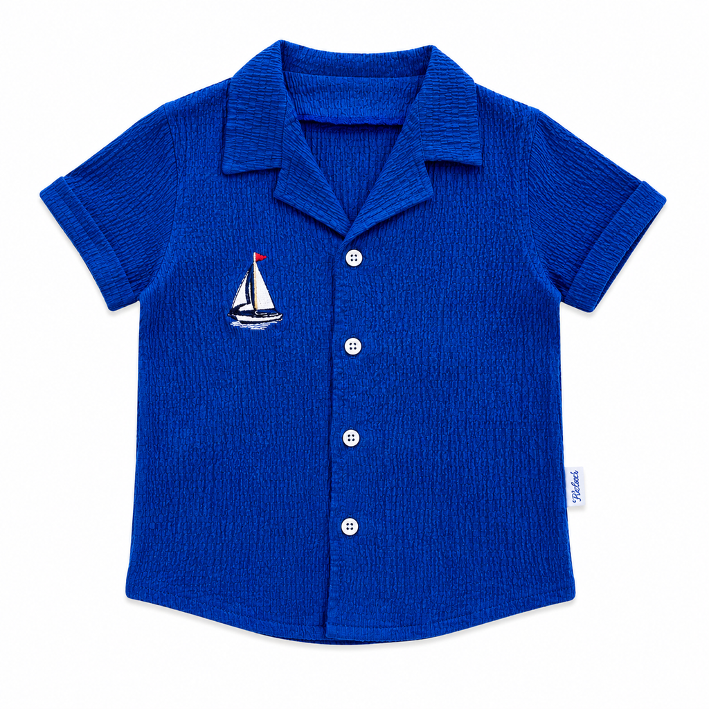 Boys Sailboat Embroidered Set 2-Pieces