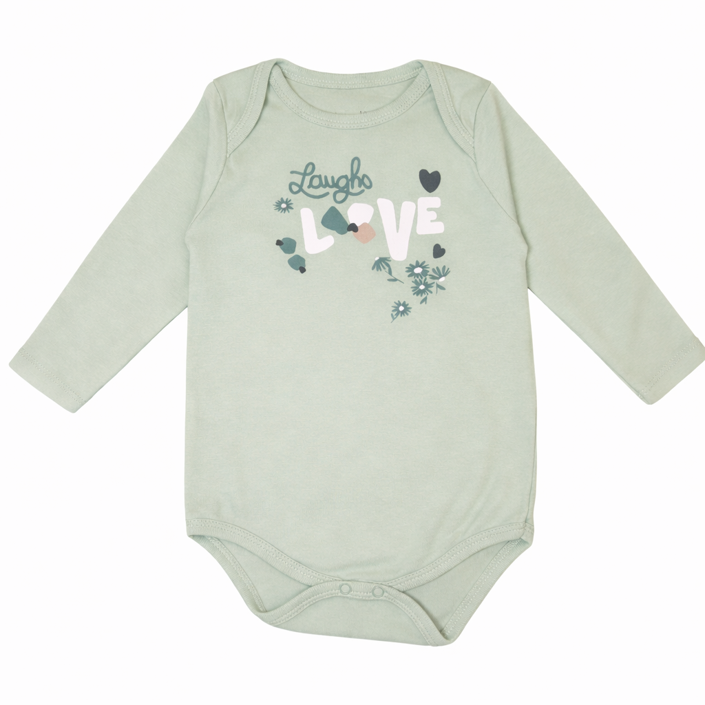 Girls Floral Set – 2 Pieces Fresh Green Cotton