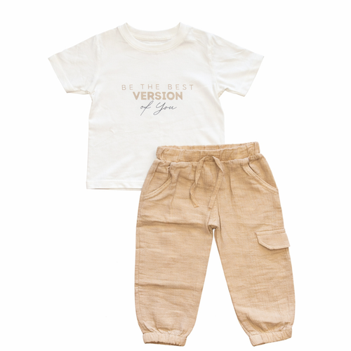 Boys 3-Piece Beige Linen Set