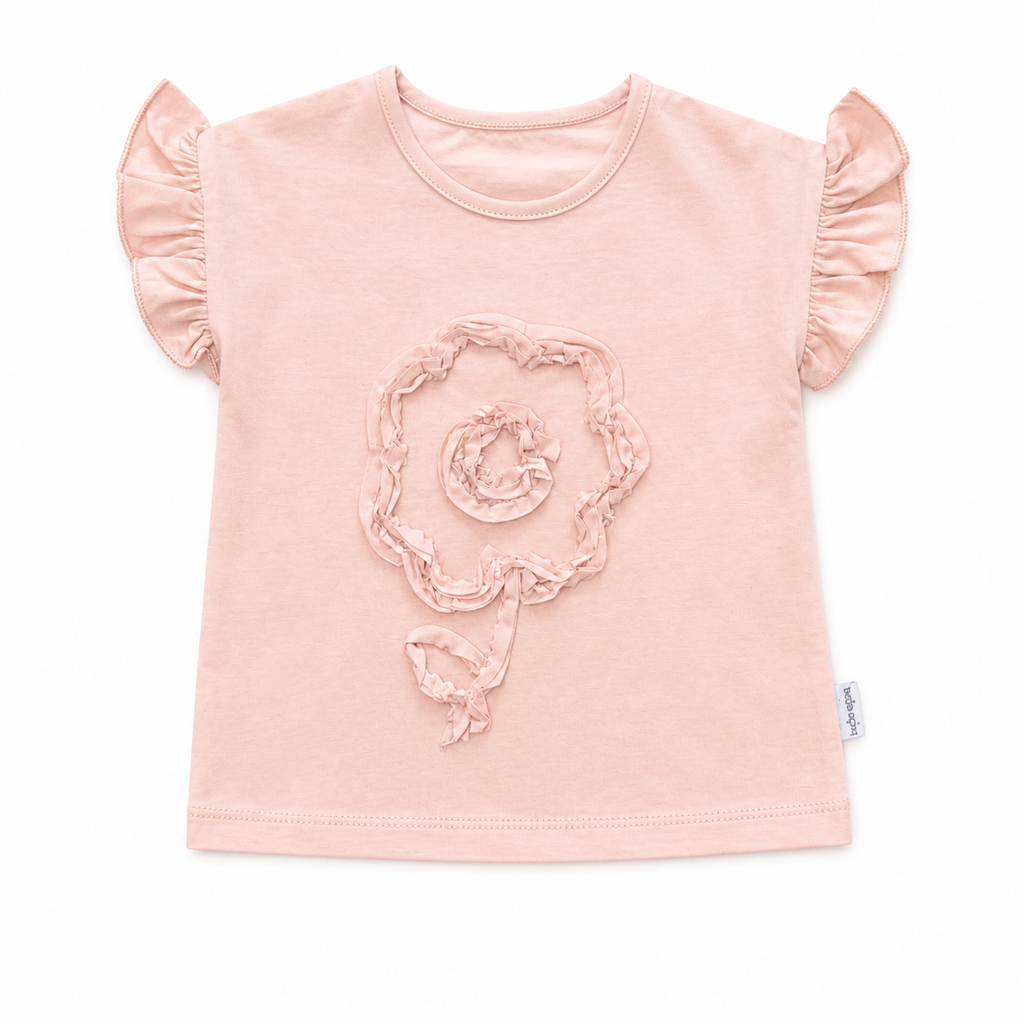 Creamy Shorts and Pink Blouse Set 2-Pieces