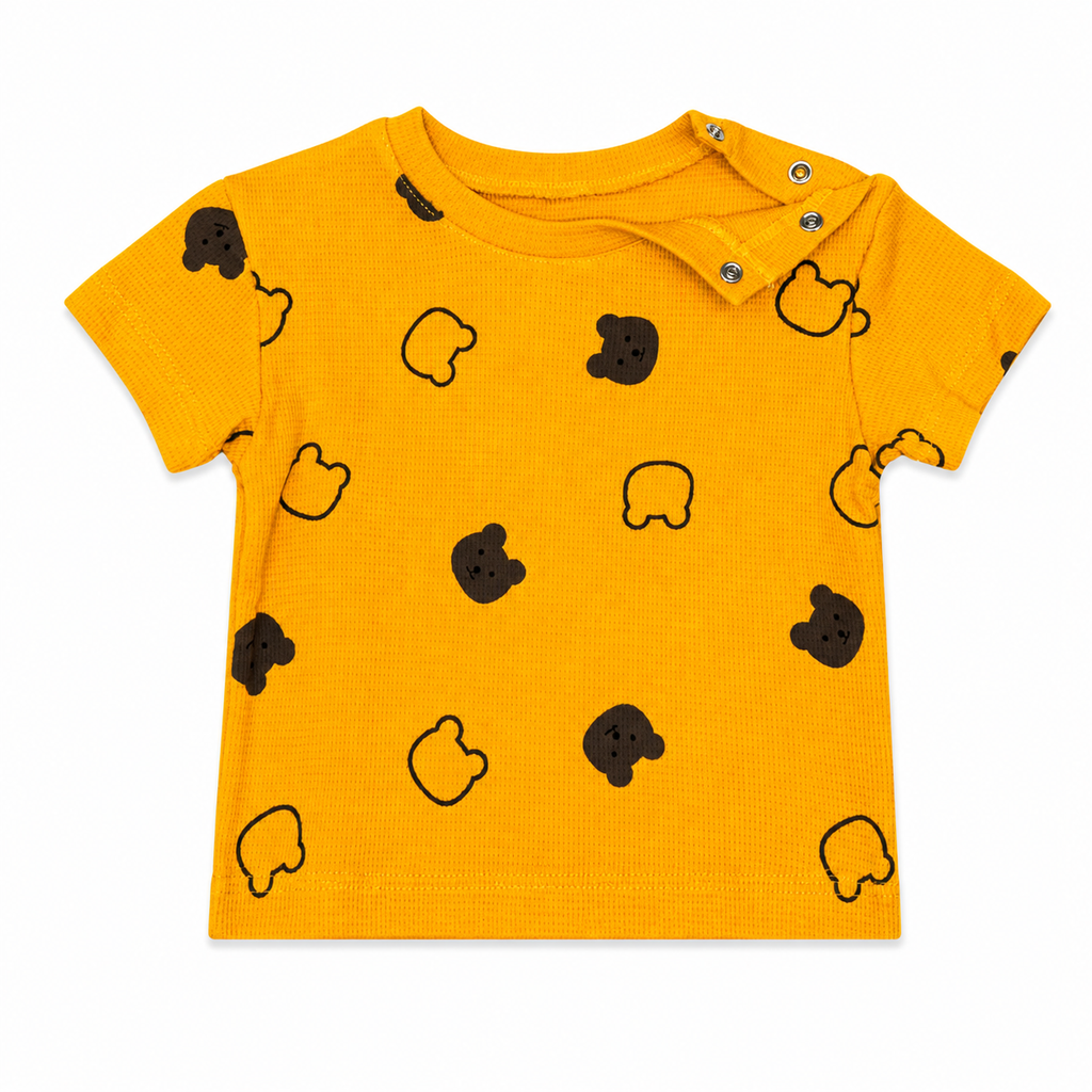 Boys Cotton Teddy Bear Print Set – 2-Pieces