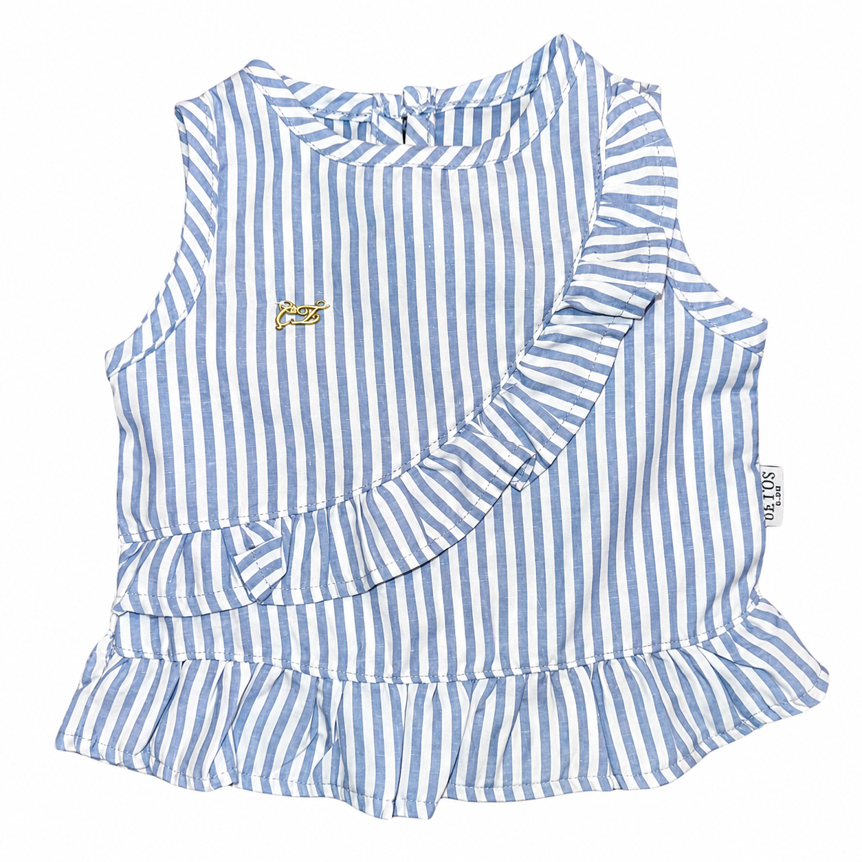 Girls 2 Pieces Cotton White Bermuda & Linen Blouse Set