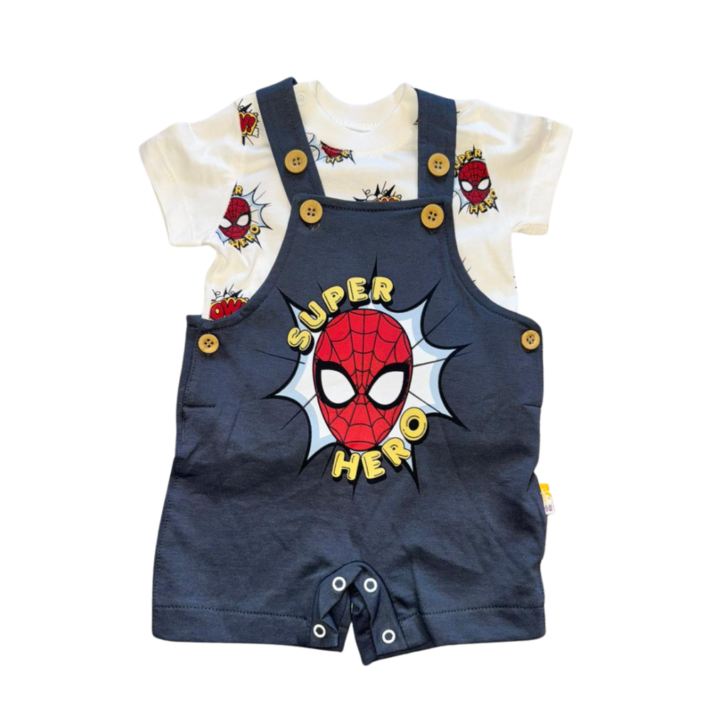 Boys Spiderman Overall Set – 2 Pieces
