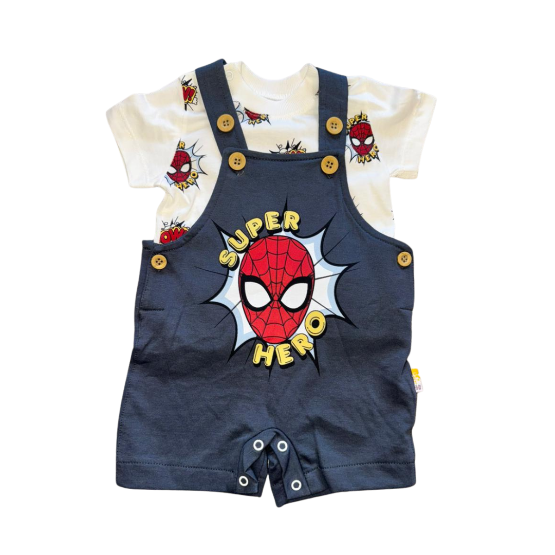 Boys Spiderman Overall Set – 2 Pieces