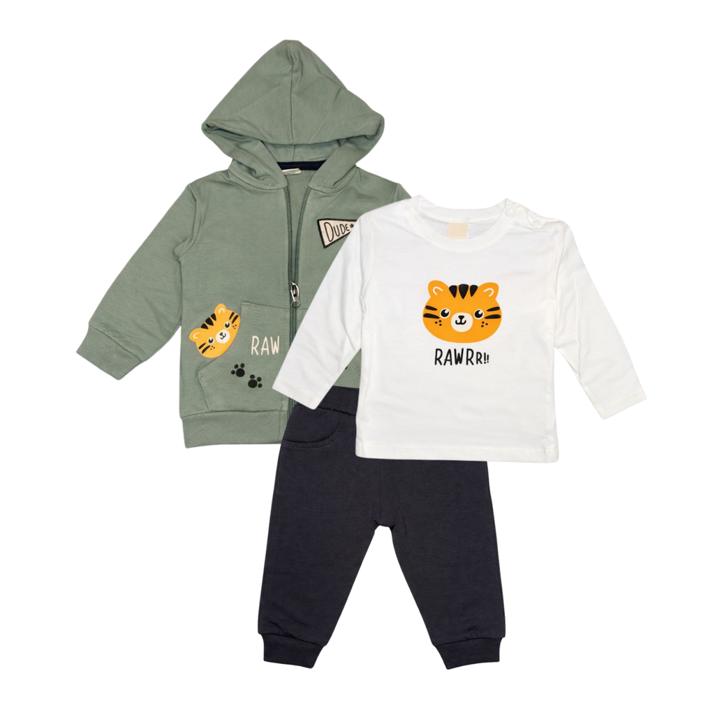 Navy & Green Boys Set  – 3 Piece