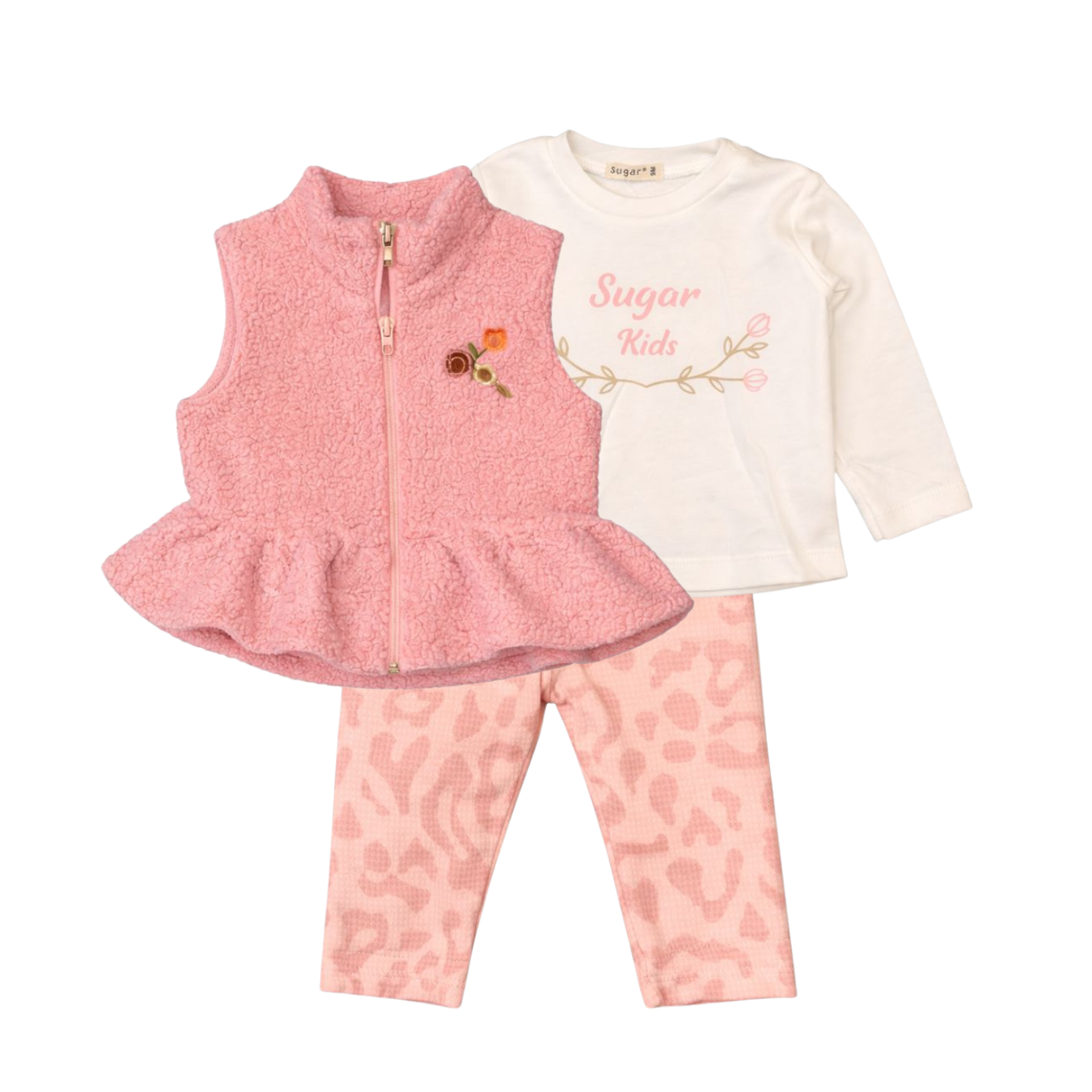 Leopard Print Soft Wool Girls set – 3 pcs