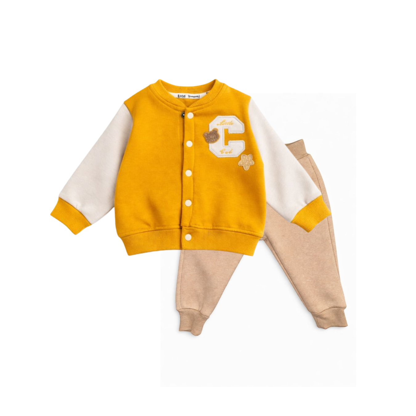 Mustard Fleece Set for Boys – 2 Pieces