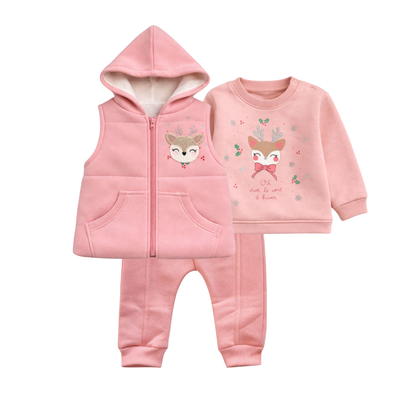 Girls Fleece Set – 3 Pieces