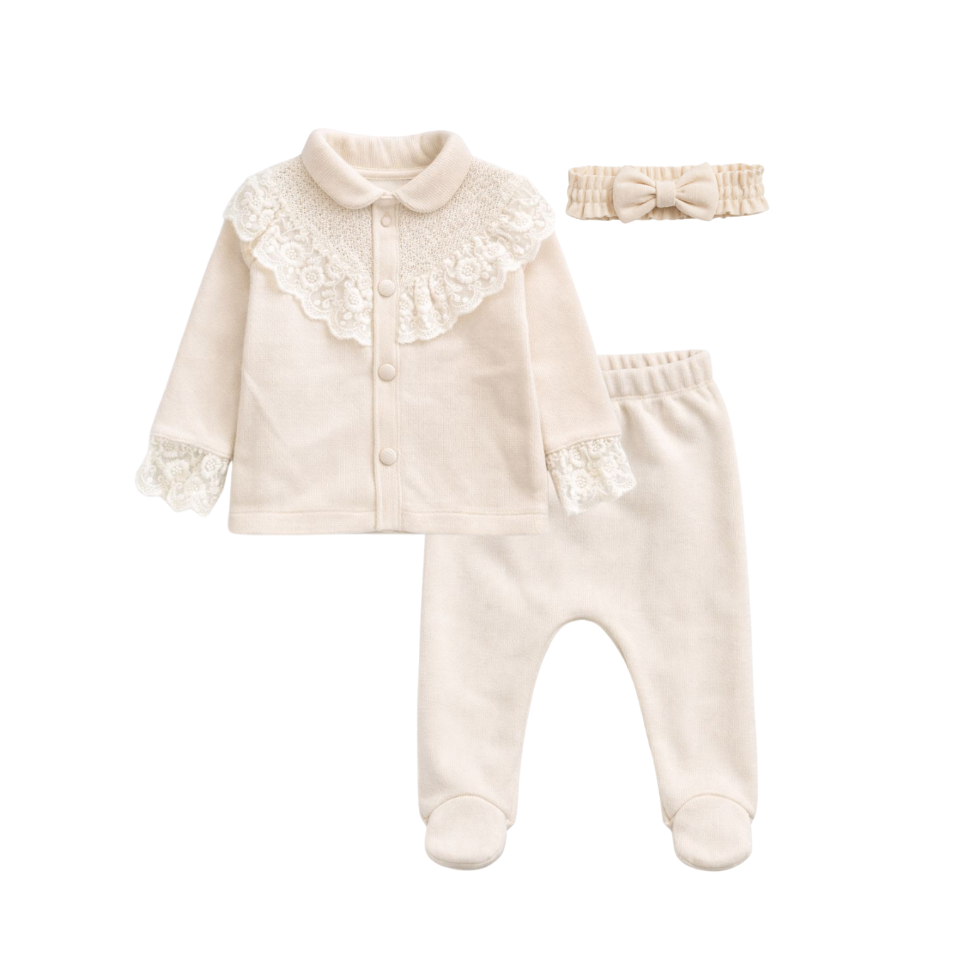 Newborn Girls Soft Wool Set – 2 pieces