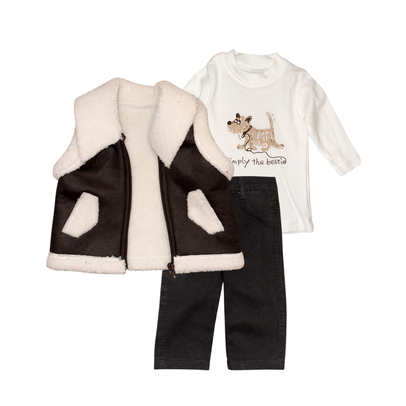 Wool Gilet & Jeans Boys set – 3 pcs