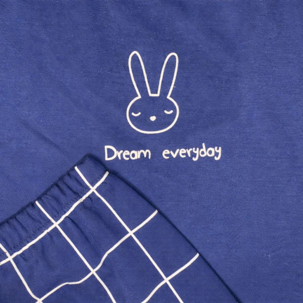 Blue Cotton Pyjamas – 2-Piece Set